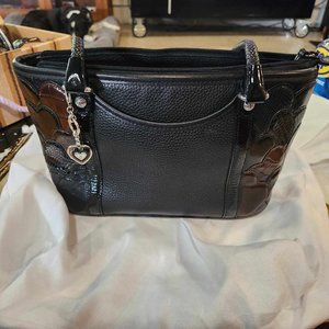 BRIGHTON BROWN AND BLACK LEATHER BAG